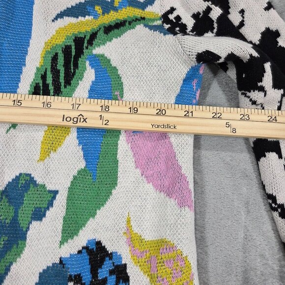 Anthropologie Maeve Cardigan XS Savannah Contrast Floral Animal Print Boho - Picture 11 of 12